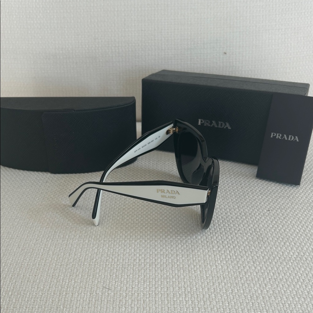 Prada Women's Bold Black Sunglasses - Picture 2 of 4